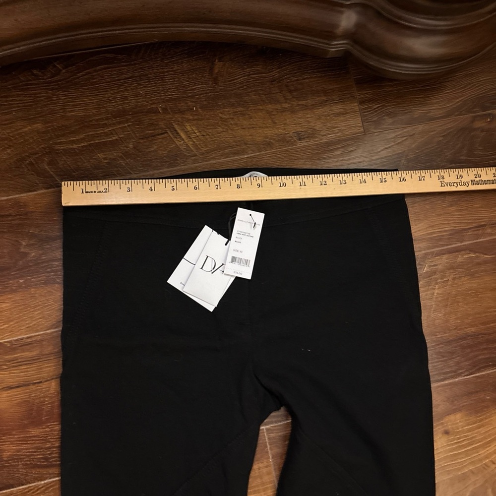 NWT Diane von Furstenberg Black Lena Knit Suiting Pant Women’s Sz 10 - Picture 6 of 7